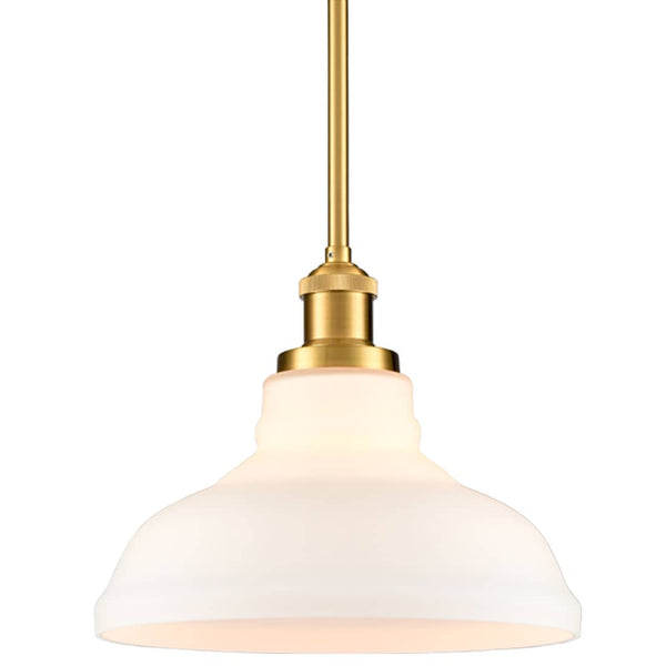Modern Gold Pendant Light Fixture Kitchen Island with Dome Opal Glass
